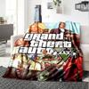 1 шт. Мягкое фланелевое одеяло Grand Theft Auto с дизайнерским принтом. Уютное одеяло для всех сезонов, идеально подходит для дивана, кровати, офиса