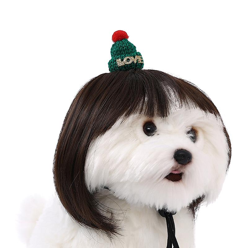 Кошка Собака Домашние животные Парики Головной убор Забавный костюм Щенок Трансвестит Косплей Одевание Милые питомцы Набор для волос Забавный реквизит Головные уборы Аксессуары