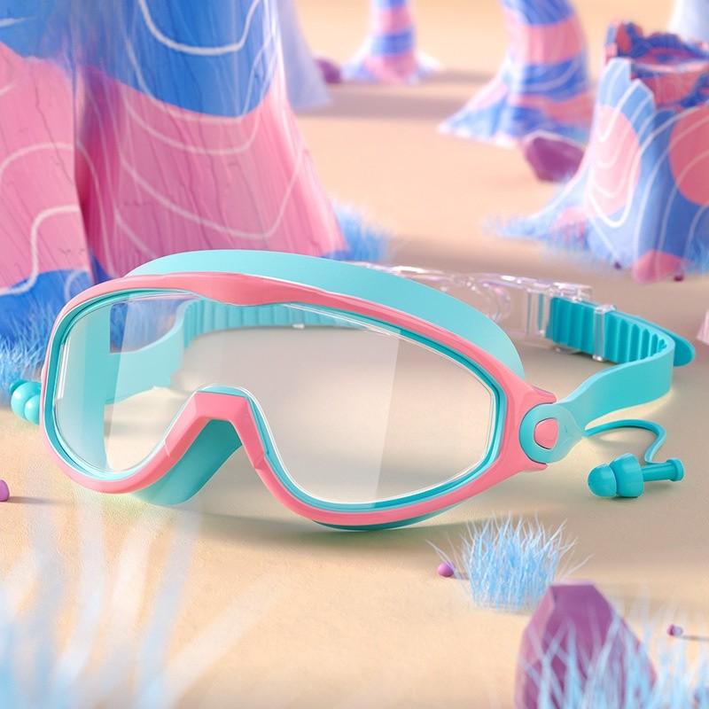 Childrens Swimming Goggles Hd Waterproof Antifog Large Frame For Kids Pool Water Sport