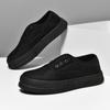 Модные летние новые повседневные туфли для мужчин, низкие слипоны, вулканизированные туфли, дышащие черные кроссовки для мальчиков, однотонные мужские парусиновые туфли