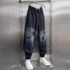 Мужские брюки весна и осень свободные прямые спортивные повседневные модные брюки для мужчин среднего возраста