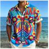 2026 Men's Short Sleeve Collar Guitar Hippie Top Shirt