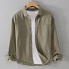 Casual Shirt Fashion Gentleman Breathable Pure Cotton British Style Outdoor Solid Color Slim Casual Long Sleeve Cotton Shirt