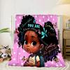 Black Princess Magic Celebration Blanket Flannel Blanket for bed, sofa, Camping, Hiking, Picnic Essentials, gift for family Fan gifts