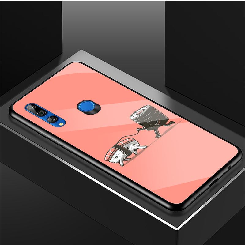 Чехол для телефона из закаленного стекла с рисунком суши для Huawei Honor 8X9 10i 20i 20Lite 20Pro 30 Pro