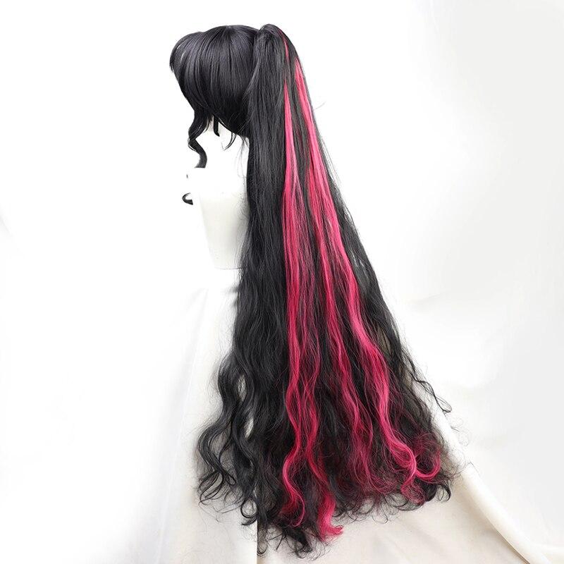 120 см FGO Sesshouin Kiara Косплей Парик Fate Grand Order Черный Фиолетовый Смешанные Волнистые Синтетические Волосы Хэллоуин Карнавальные Парики