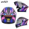 DOT Certified Unisex Flip-up Motorcycle Helmet with Taillight for All-Season On/Off-Road Use