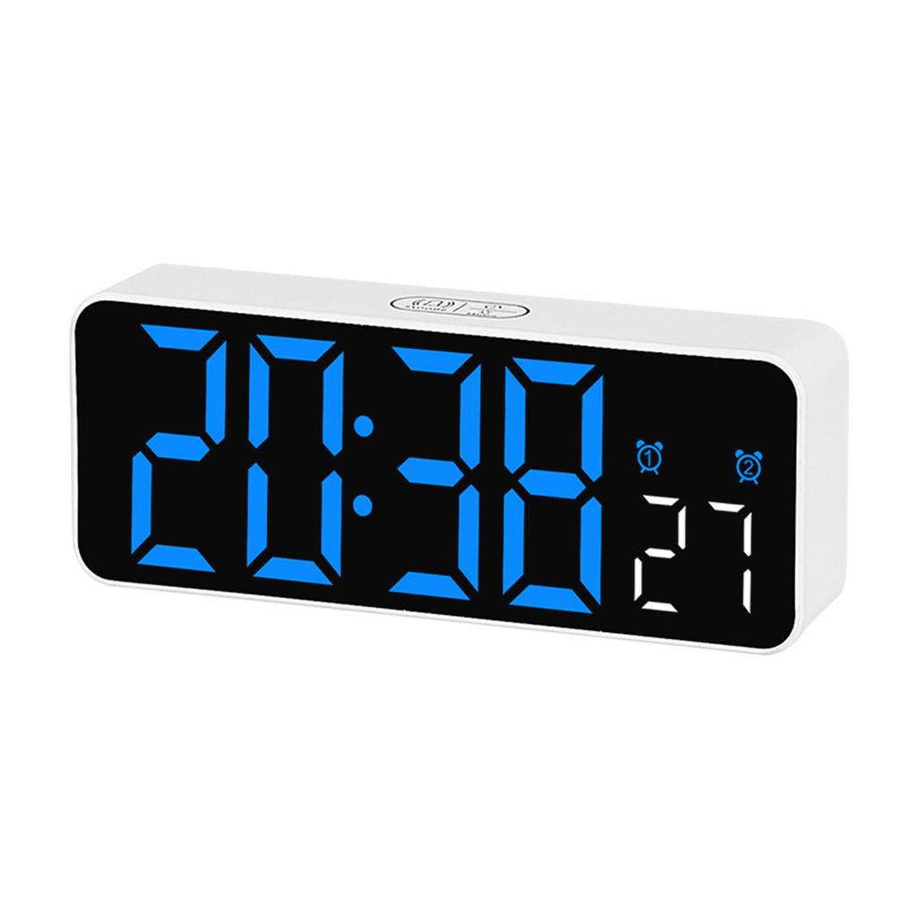 Digital Alarm Clock with Date Temperature LED Display and Timer Adjustment Brightness Battery Operated for Bedroom Table