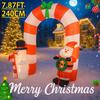 7.87FT LED Light Inflatable Decor Santa Snowman Arch Toy Xmas Yard Supplies Ornaments Home Decor Christmas Holiday Gifts