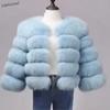 Women Autumn Winter Imitation Fox Fur Faux Fur Coat Women's Short Long Sleeve Fur Artificial Fur Coat