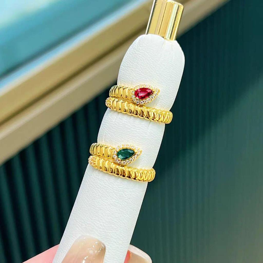 Роскошный набор колец-браслетов со змеей, украшенных бриллиантами, для женщин, Элегантный открытый браслет 'Год Змеи'