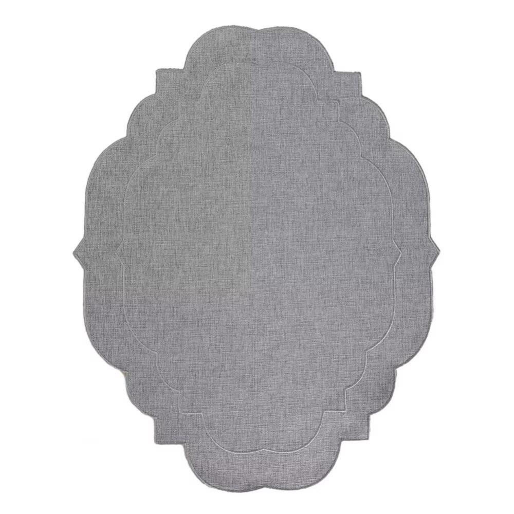 Irregular Linen Placemats Cotton Linen Table Placemats Embroidered Placemats Dining Room Use