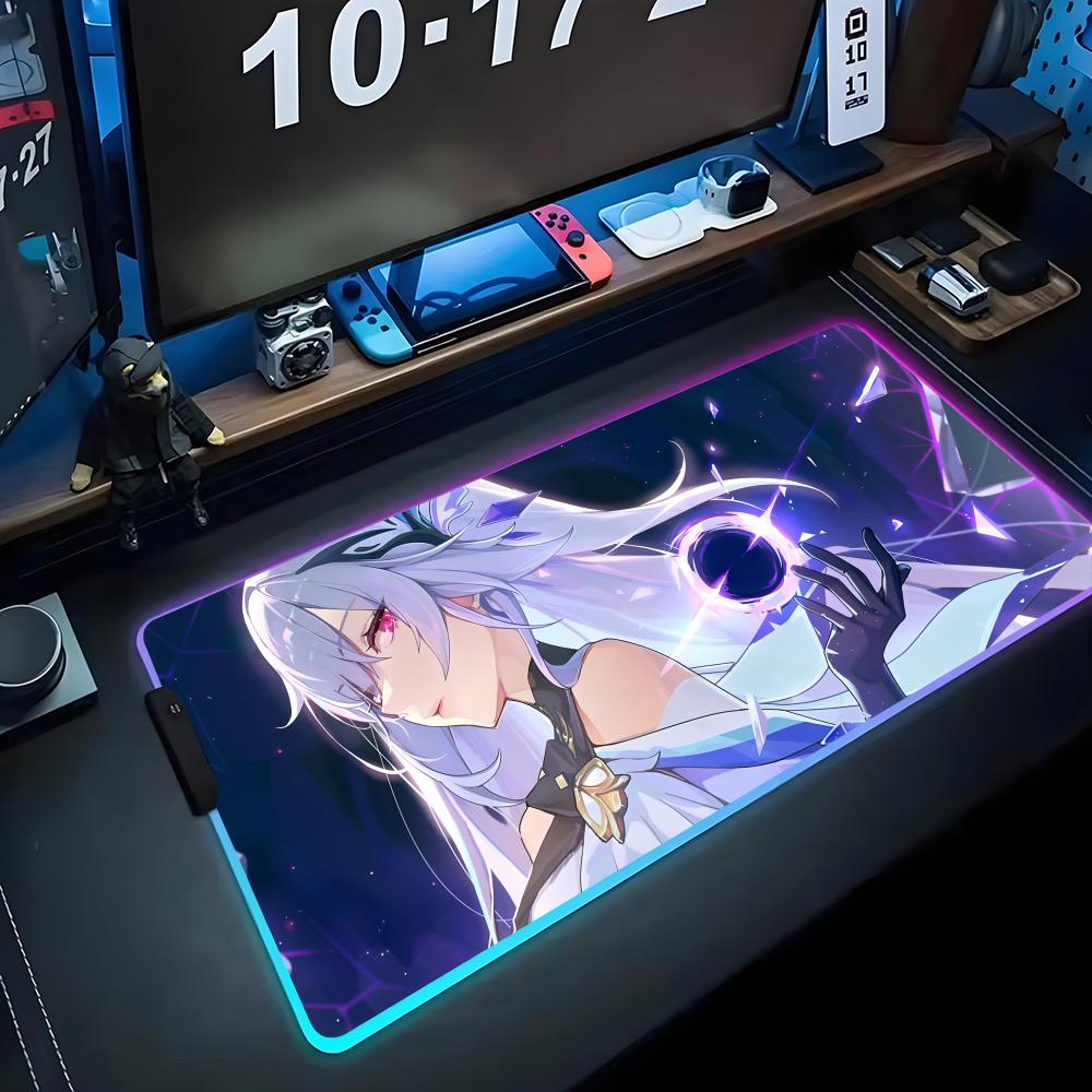 Skirk Игровой коврик для мыши RGB Большой светодиодный коврик Настольный коврик для ПК Светящийся коврик для мыши Большие коврики для клавиатуры Настольный коврик с подсветкой