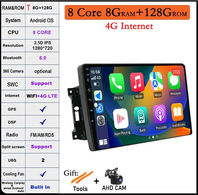 10 дюймов для Jeep Wrangler 3 JK 2007 - 2018 QLED DSP RDS Android 14 автомобильное радио Авторадио GPS навигация стерео