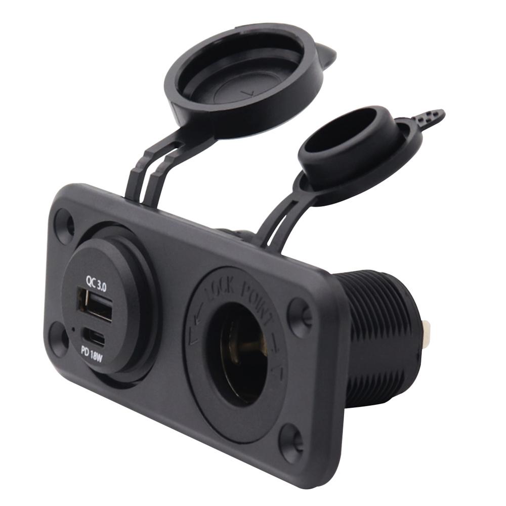 12В/24В QC 3.0 и TYPE-C Двойное USB Зарядное Устройство Автомобильный Прикуриватель Розетка Штекер Панель