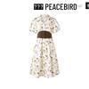 Женское летнее платье PEACEBIRD в стиле пэчворк с поясом в деревенском стиле