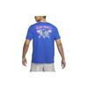 Дышащая футболка с короткими рукавами для бега Dri-Fit с рисунком алфавита и графическим принтом, мужские топы синего цвета DO0771-480