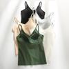 Women's Beautiful Back Camisole Vest with Padded Bra, One-Piece Top, Popular Style, Large U-Neck, Versatile Inner or Outerwear