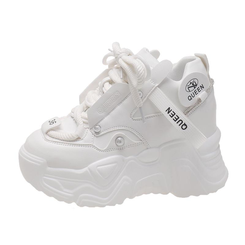 Мода Мода Новая Весна Женские Массивные Кроссовки Повседневная Обувь 10 СМ Клиновидные Каблуки Обувь на Платформе Chaussures Femme Спортивная Обувь Папины Кроссовки Осень