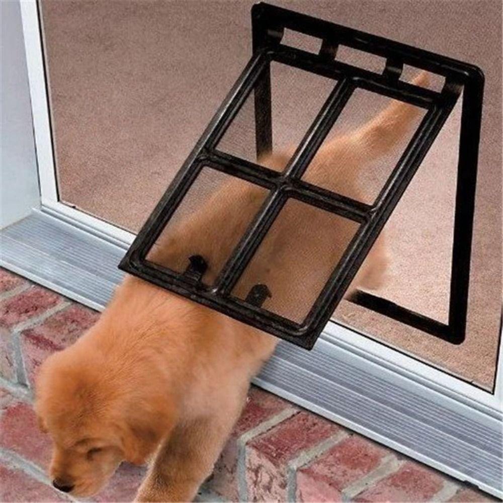Lockable Pet Screen Door Mosquito Proof Sliding Door Screen Pet Tunnel Cat Door Hole Balcony