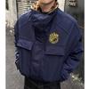 Зима 2026 Американский уличный стиль Свободная куртка с лацканами и леопардовым принтом, с меховым воротником и флисовой подкладкой