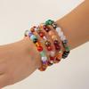 Geometric Agate Beaded Bracelet For Women Handmade Elastic Cord Jewelry For Travel Gift