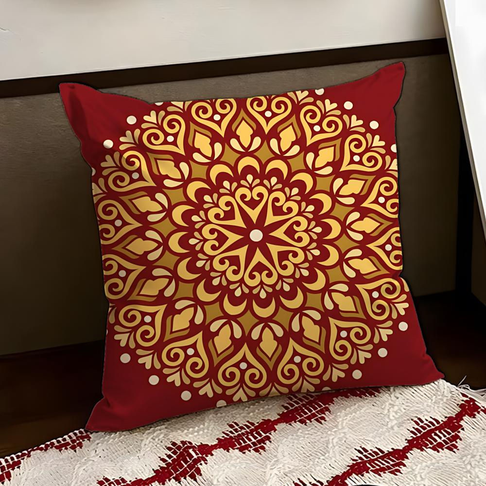 Quaint European Retro Motif Cushion Cover Reversible Soft Durable Pillow Cover Home Car MultiScene Use for Daily Comfort