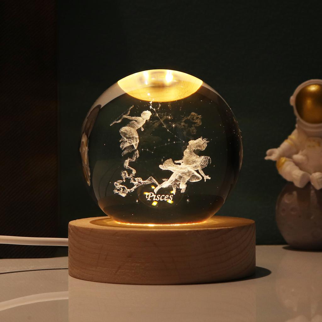 12 созвездий, маленькие ночные светильники, светящийся хрустальный шар, настольные декоративные светильники, украшения, маленькие ночные светильники на день Святого Валентина
