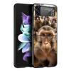 Чехол для телефона с рисунком «Селфи животных» Для Samsung Galaxy Z Flip3 Flip4 Flip5 PC Бамперная оболочка Для Z Flip 3 4 5 Черная Жесткая Складная Крышка