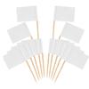 100 Pieces Blank Toothpick Flags Mini Food Labels with Wooden Sticks Cheese Markers Picks for Cupcake Topper Party Decor