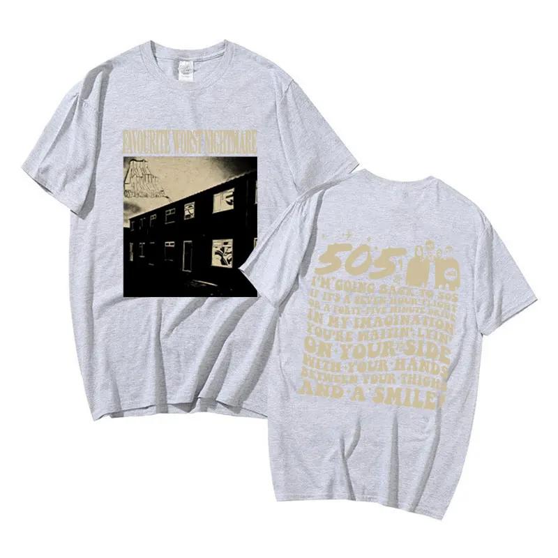 Винтажная футболка Favourite Worst Nightmare Футболка Arctic Monkeys 505 с принтом текстов песен для мужчин и женщин в стиле хип-хоп-панк свободного покроя
