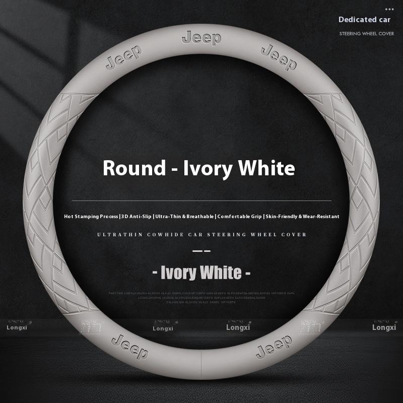 Car AntiSlip Leather Steering Wheel Cover For Jeep Wrangler Renegade Patriot Commander Grand Cherokee Compass Wagoneer Gladiator