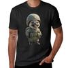 Parachutist Soldier Pug Dog T-Shirt Oversized Cute Tops Tops Mens Workout Shirts