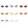 UV Protection Rhombus Sunglasses Metal Half Frame UV Resistant Cycling Glass  Hipster
