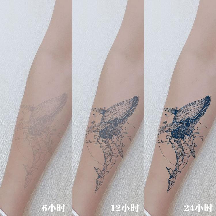 Постепенное изменение геометрический травяной сок лиса кит русалка имитация татуировки наклейка, переводная наклейка на воду