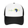 Brazil Flag Heartbeat Mesh Baseball Cap Unisex Outdoor Trucker Worker Cap  Dad Hat Adjustable Summer Trucker Caps