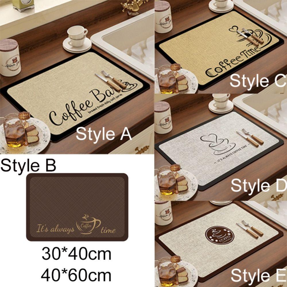 Абсорбирующий коврик для слива воды на кухне, утолщенный коврик для посуды, подставка для кофемашины, декор стола