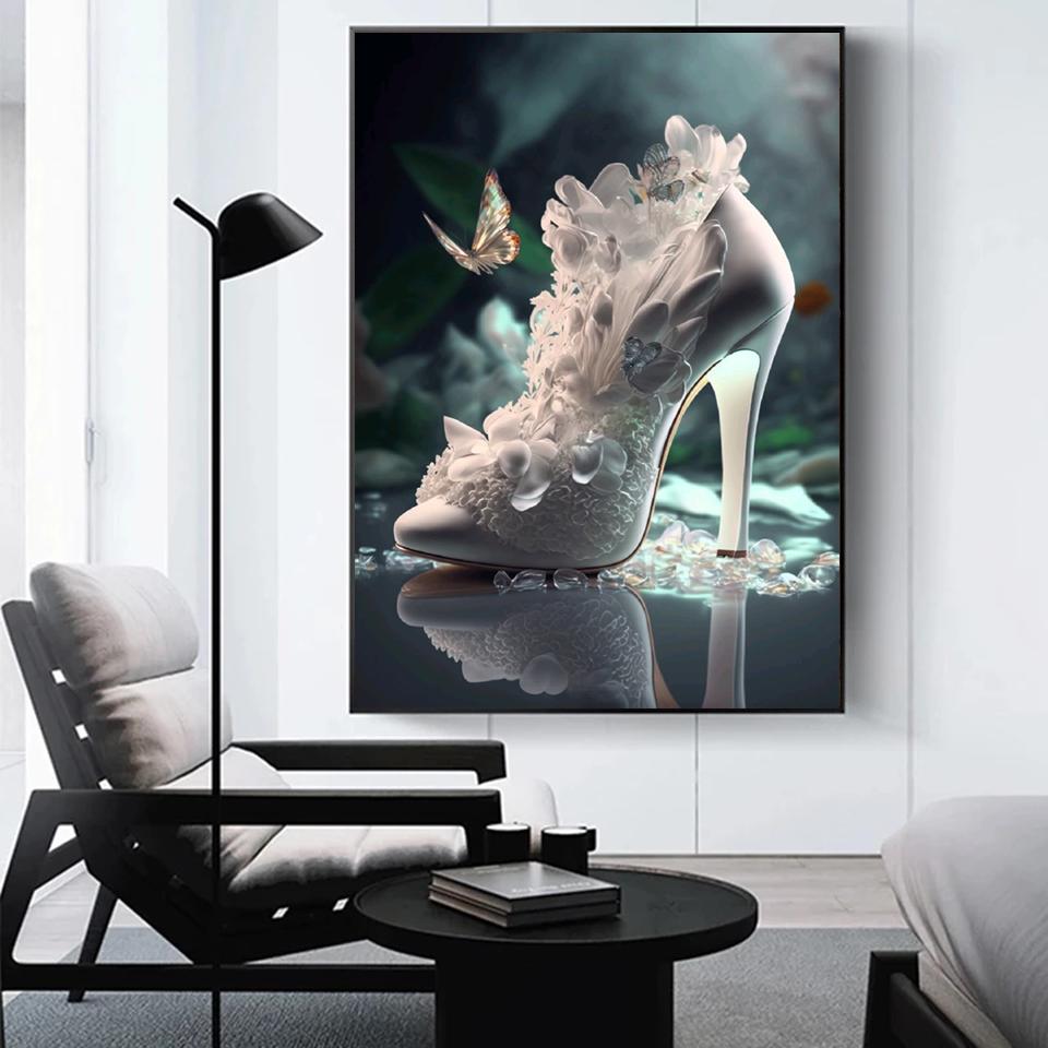 5D DIY алмазная живопись Новое поступление на высоком каблуке бабочка Алмазная мозаика вышивка крестиком комплект украшение дома подарок