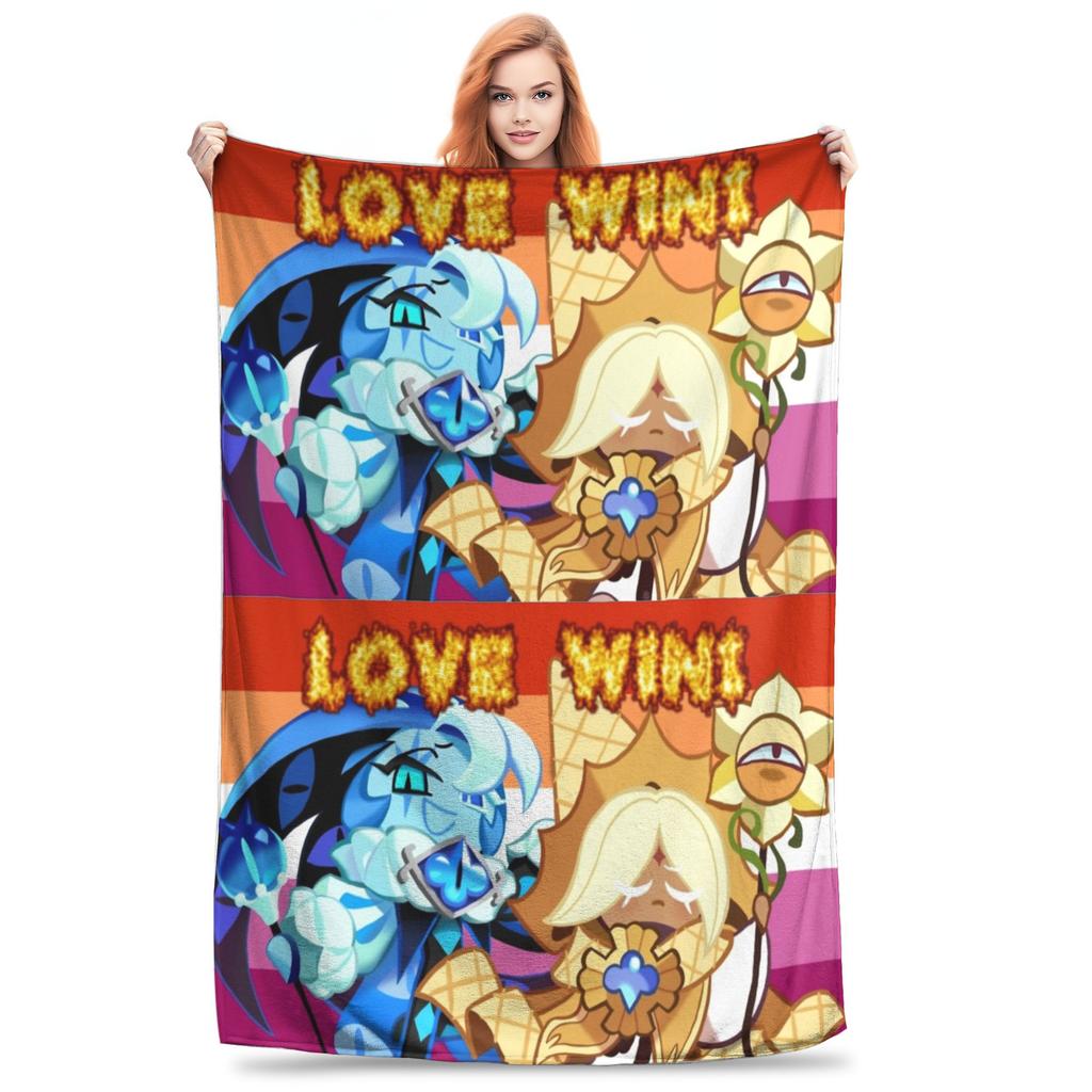 Shadow Milk Pure Vanilla Yuri Blanket Cookie Run Kingdom Flannel Funny Breathable Throw Blanket for Home  Winter