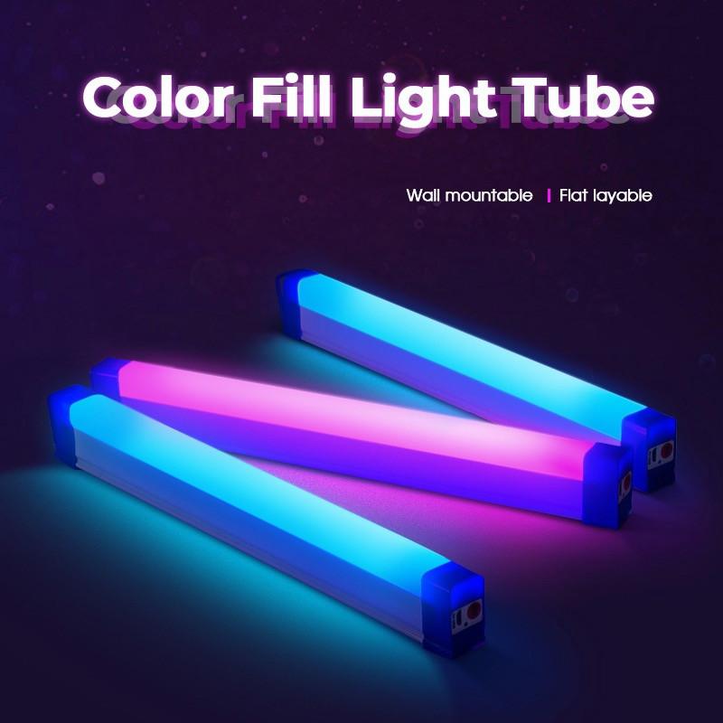 Цветная светодиодная трубка RGB 17 см/32 см USB-светильник Ночник Фиолетово-синий световой стержень Лампа для комнаты Ручной подвесной заполняющий свет Фото