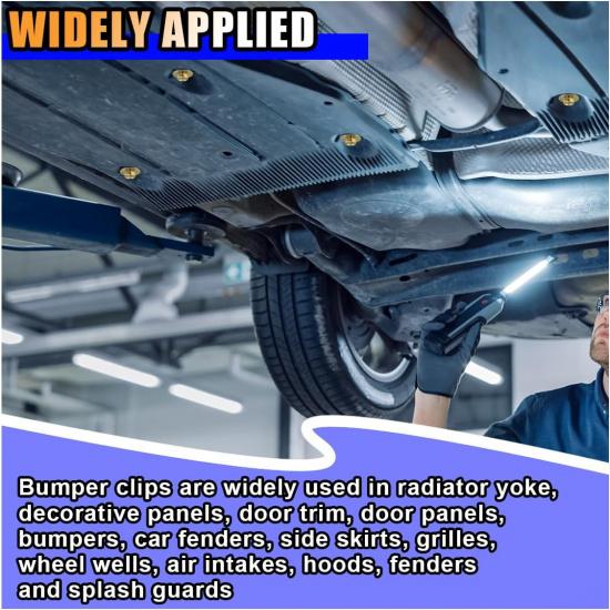 40PCS Car Body Bolts M6-1.0 & Extruded U-Nuts Clips Kit, Bumper Fenders Liner Push Retainer Fastener Kit For Engine Under Cover Undertray, Universal