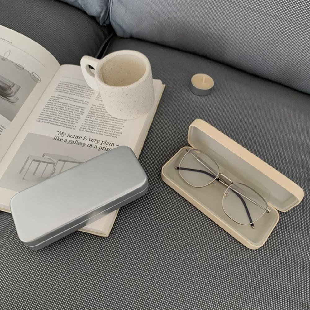 Ins Style Solid Color Simplicity Metal Glasses Storage Glasses Box Tin Box Case