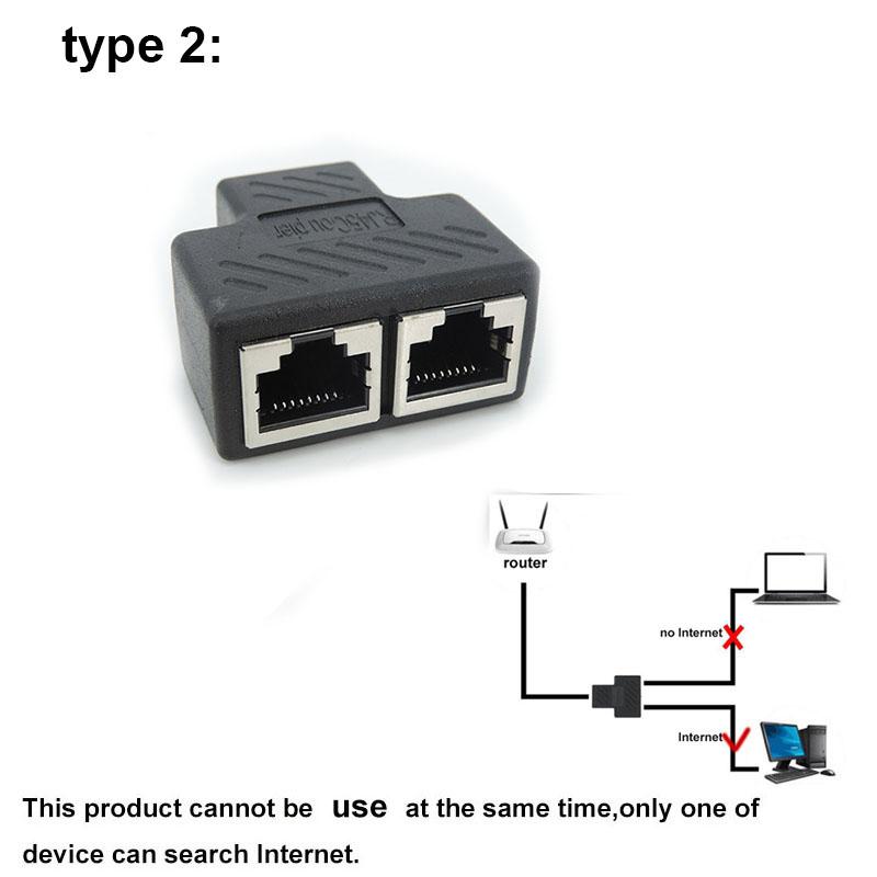 3 типа RJ45 на 2-полосный разветвитель RJ45, сетевой расширитель, адаптер Ethernet Kabel, гигабитный интерфейс, сеть «мама-мама»