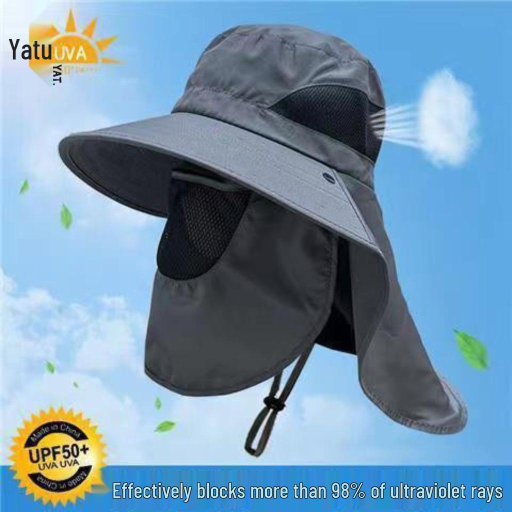 Unisex Anti-UV Breathable Sunshade Fishing Hat with Face Cover