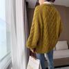 Осень Зима Пуловер крупной вязки Женский Свободный Ленивый Ветер Круглый вырез Утолщенный Свитер с косами Теплый Удобный Универсальный Верхняя одежда