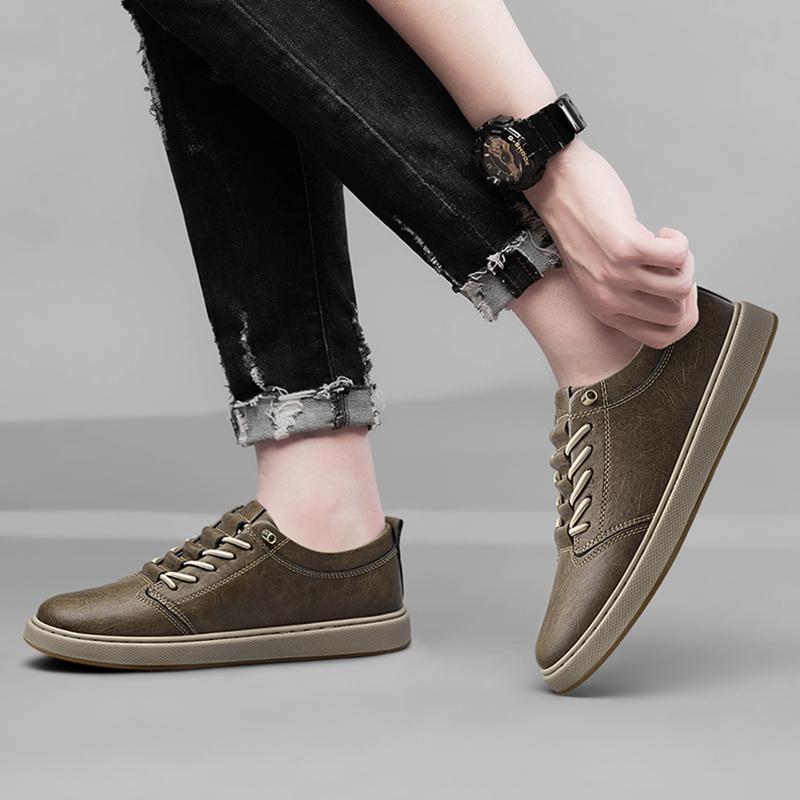 Fashion Brand Genuine Leather High Quality Men Shoes Casual Daily Trendy Sneakers Mens Black Comfortable Footwear Spring and Autumn 2024