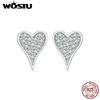 925 Sterling Silver Heart Stud Earrings Grace Lovely Versatile Earrings Everyday Wear For Women Girl Gift Fine Jewelry