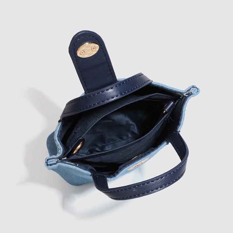 Portable Small Bag Tote Bag Vegetable Blue French Fries Bag Fashionable Crossbody Small Bag