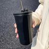 Креативный дорожный термос-тамблер 600 мл с вакуумной изоляцией, модная термокружка с трубочкой, не содержит БФА, кофейная кружка из нержавеющей стали