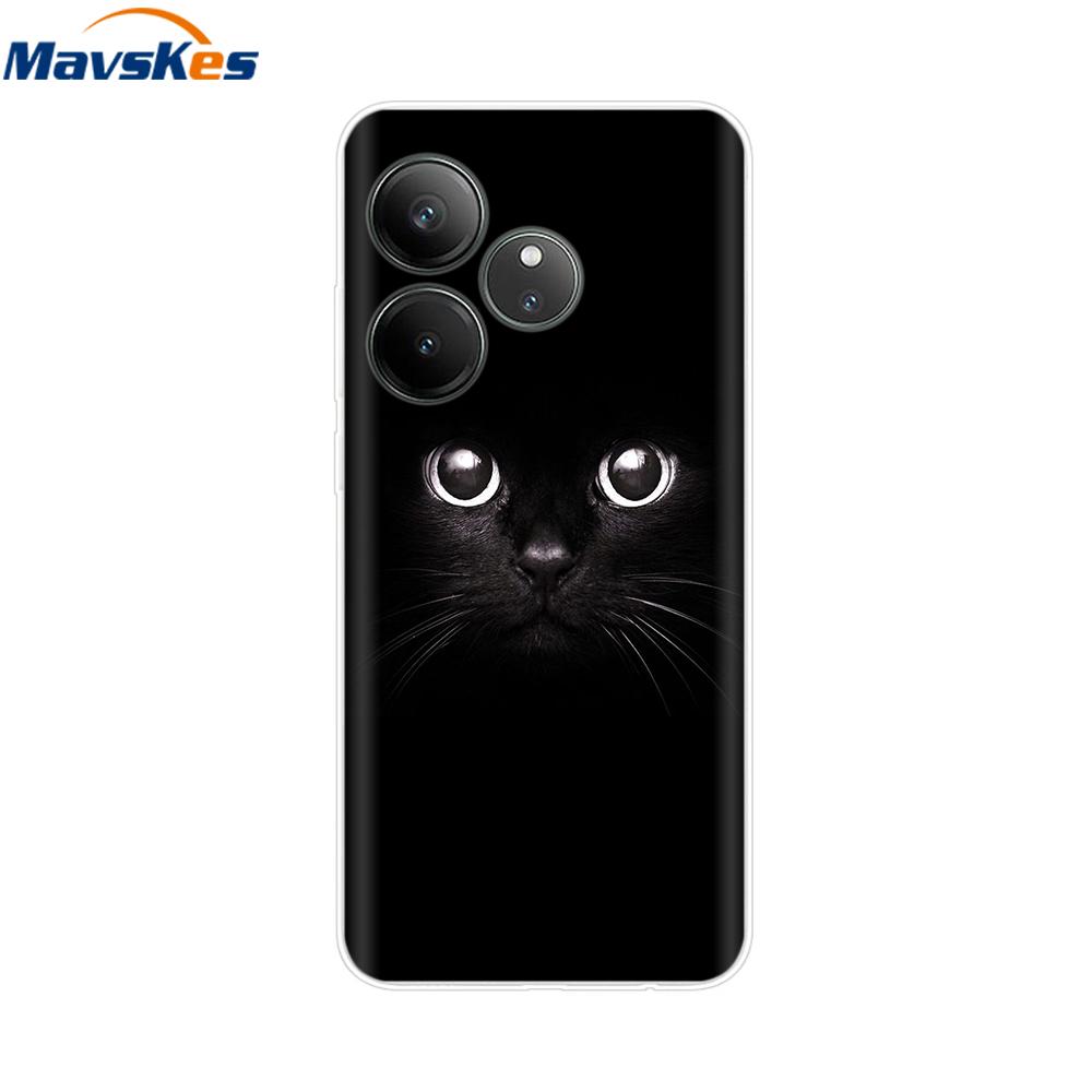 For Realme GT 6T Case Soft TPU Clear Painted Back Cover For Realme GT 6 Case GT6 6T Transparent Bumper RealmeGT6 Cute Protector